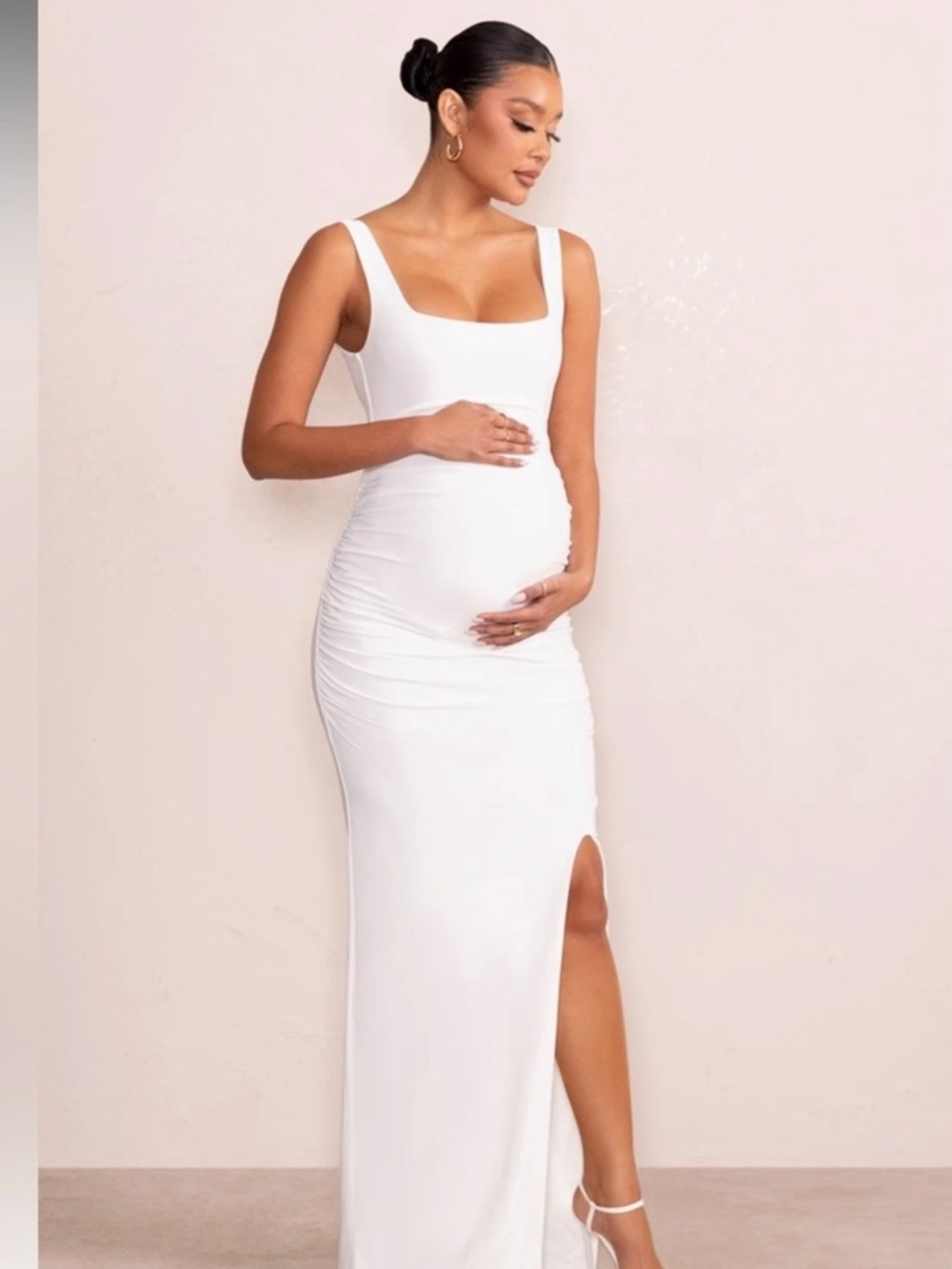 Club London Maternity Square-Neck Maxi Dress